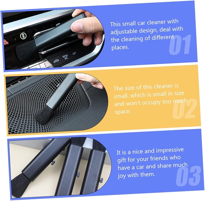 Kichvoe 3pcs Car Air Vent Cleaning Brush Set - Image 5