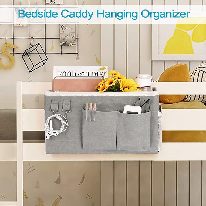 Loghot Bedside Caddy/Bedside Storage Bag Hanging Organizer - Image 2