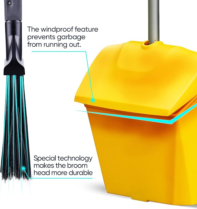 Yocada Commercial Dustpan with Windproof Cover Outdoor Indoor - Image 3