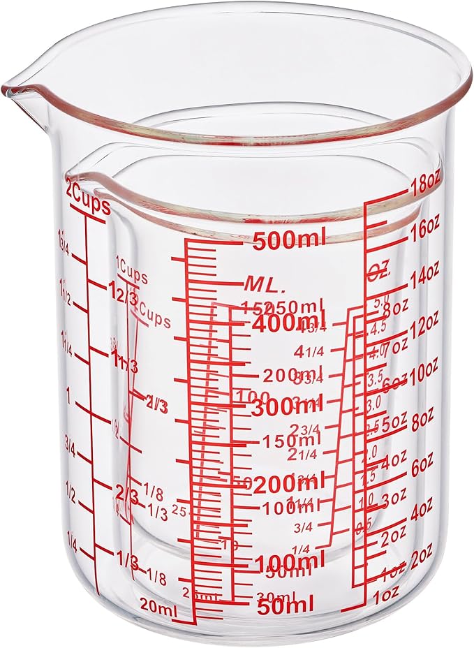 3 Piece Glass Measuring Cup Set, Includes 1/2-Cup, and 2-Cup High Borosilicate - Image 3