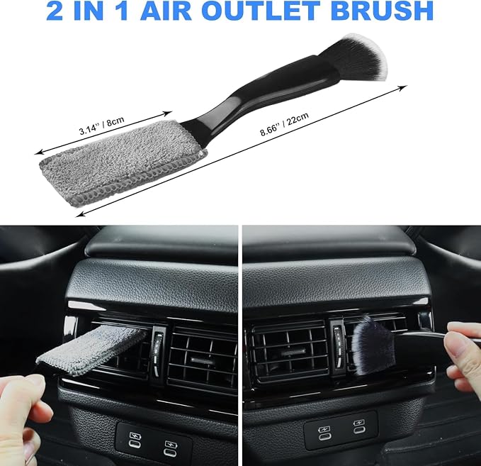 7PCS Car Detailing Brush Set, Ultra Soft Boars Hair Car Interior Detailing - Image 5