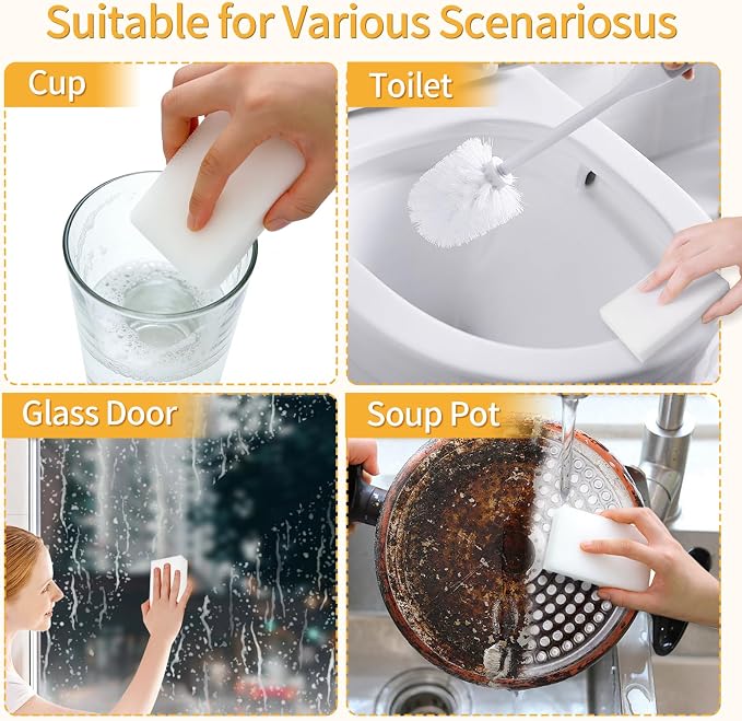 Trendbox 50 Pack Melamine Sponges Magic Cleaning Sponges in Bulk Melamine Foam - Image 3