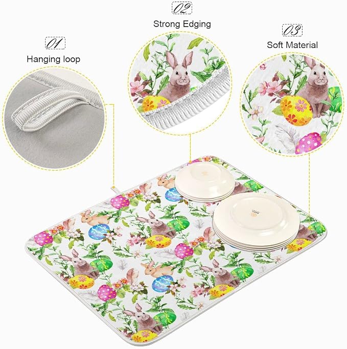 Happy Easter Day Bunny Dish Drying Mat - Image 4