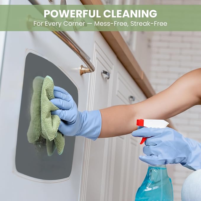 Microfiber Cleaning Cloth, 12 Pack Green Cleaning Rags - Image 6