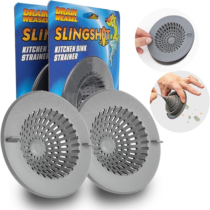 Slingshot Kitchen Sink Drain Strainer Cover Basket, Food Catcher and Stopper by FlexiSnakeInc