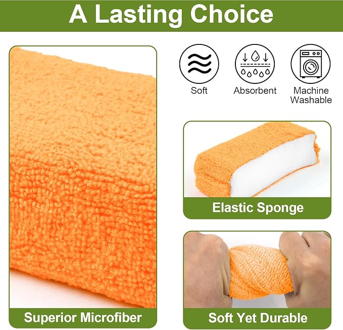 8 PCS Microfiber Applicator Pad, 4.7"x3.1" Scratch-Free Foam Buffing Scrub Pads - Image 3