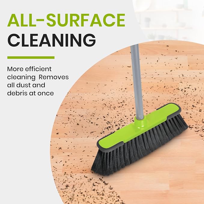 Green Indoor Broom 54" Long Handle House Broom - Image 5