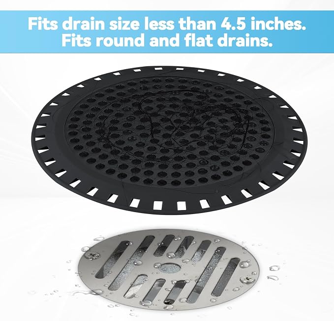 Shower Drain Hair Catcher, Aluvor Shower Drain Cover Bathtub Drain Strainers - Image 4