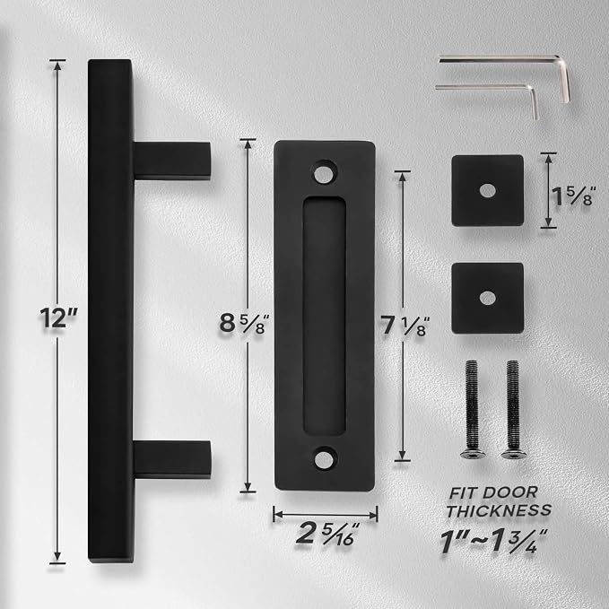 EaseLife 2 Pack 12" Sliding Barn Door Handles and Pulls Hardware, Rustic Double - Image 7
