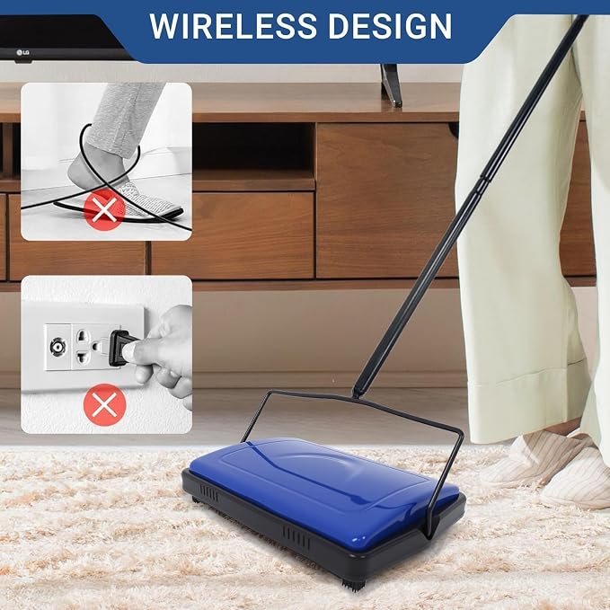 EZ SPARES Horsehair Carpet Sweeper Cleaner - Image 4