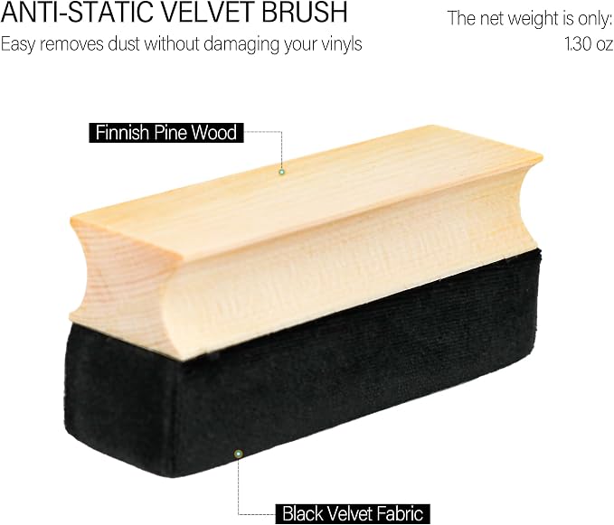 New-Design Soft Velvet Fabric Vinyl Record Cleaning Brush, Anti-Static LP - Image 3