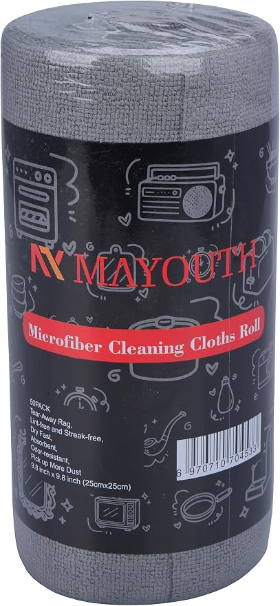 Microfiber Cleaning Cloths Roll 50-Pack Reusable Paper Towels - Image 3