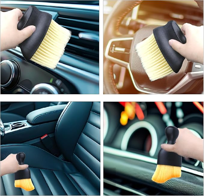 4 Pcs Auto Interior Dust Brush Set Soft Bristles Detailing Brush Dusting Tool - Image 6
