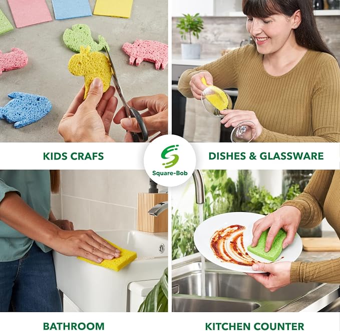 Compressed Non-Scratch Kitchen Sponges - Image 5