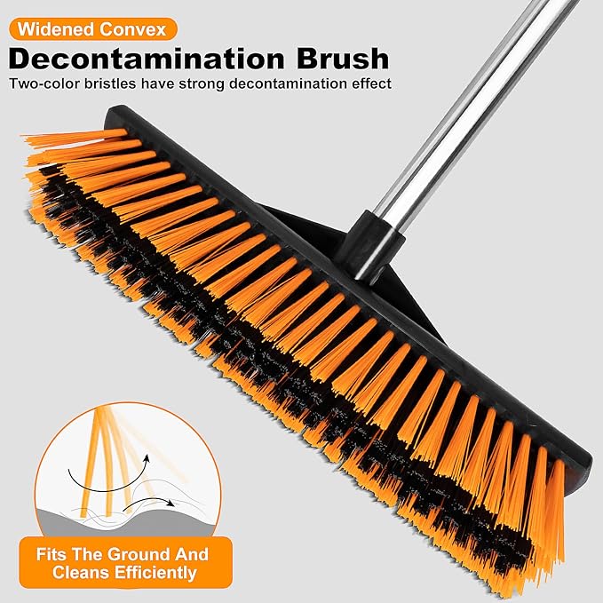 18" Heavy Push Broom for Outdoor Floor Cleaning Heavy Duty Outdoor Broom - Image 2