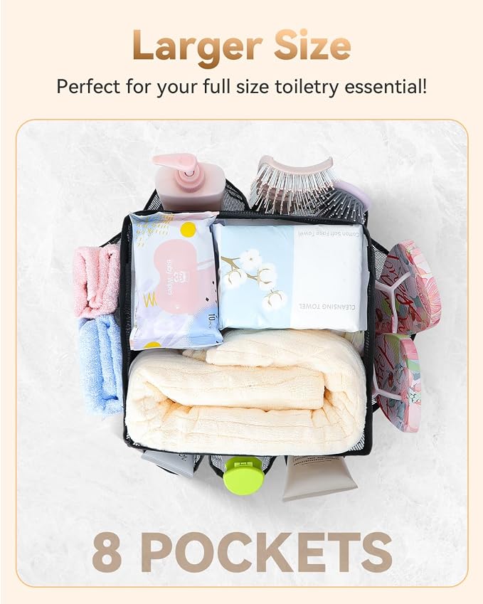 Temede Mesh Shower Caddy Tote, Large Shower Caddy Basket Portable, Quick Dry - Image 3