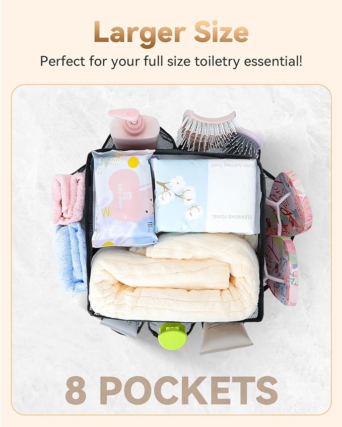 Temede Mesh Shower Caddy Tote, Large Shower Caddy Basket Portable, Quick Dry - Image 3
