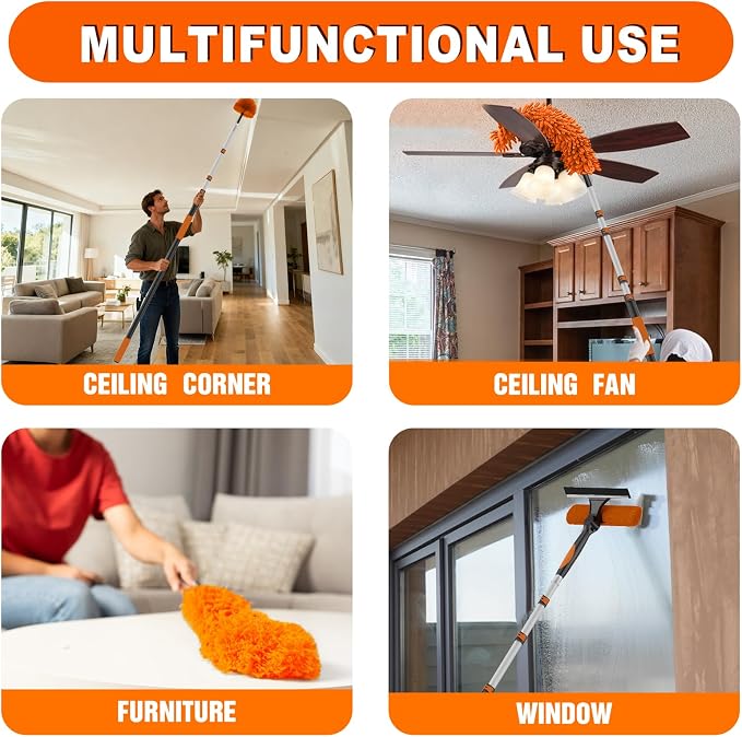 20FT Reach High Ceiling Duster Kit, Window Cleaning kit - Image 3