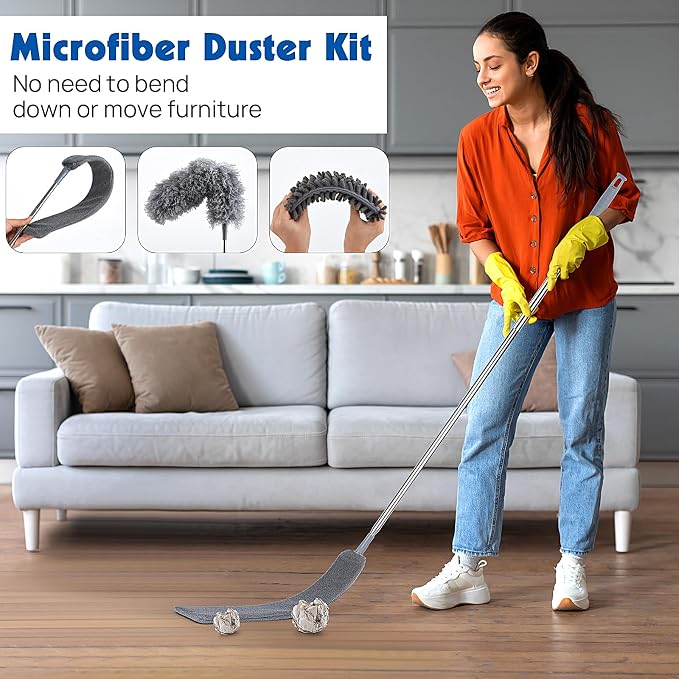 Dusters for Cleaning, Feather Duster Set, and Washable for Ceilings, Chandeliers - Image 5