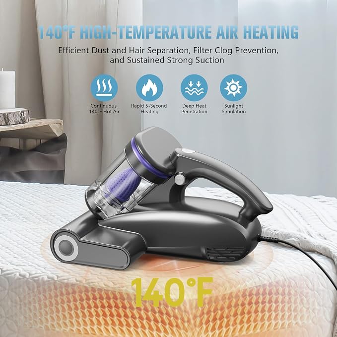 Bed Vacuum Cleaner Mattress Vacuum Cleaner, 16Kpa Powerful Handheld Vacuums - Image 4