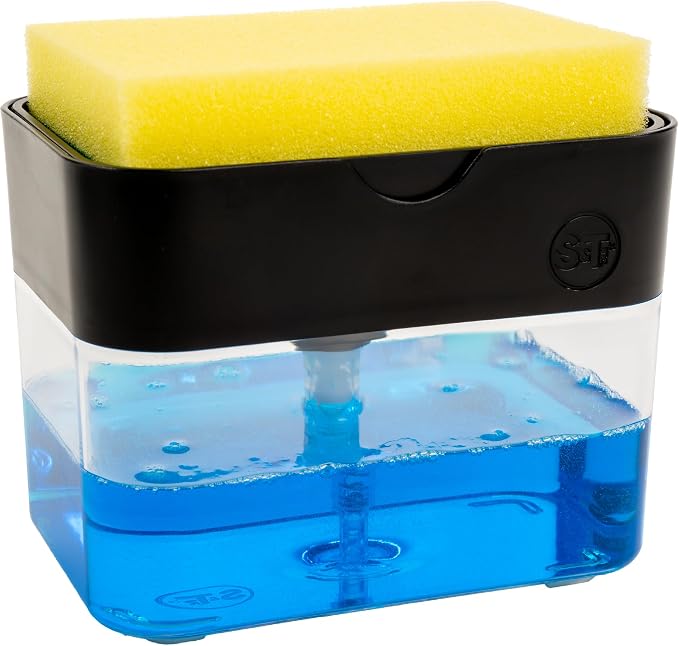 S&T INC. Dish Soap Dispenser and Sponge Holder by STINC