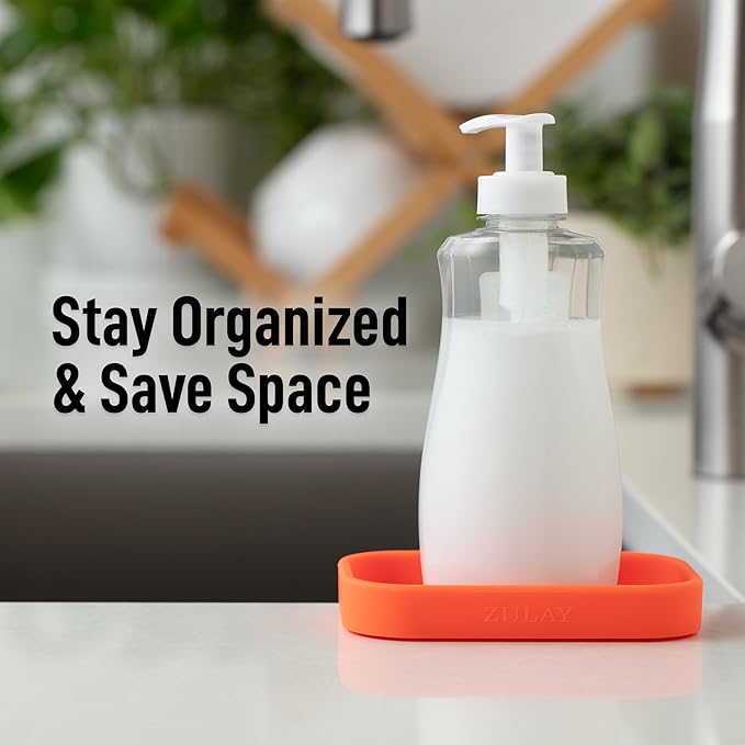 Zulay Kitchen Small Silicone Sponge Holder – Space-Saving Sink Organizer Tray - Image 6