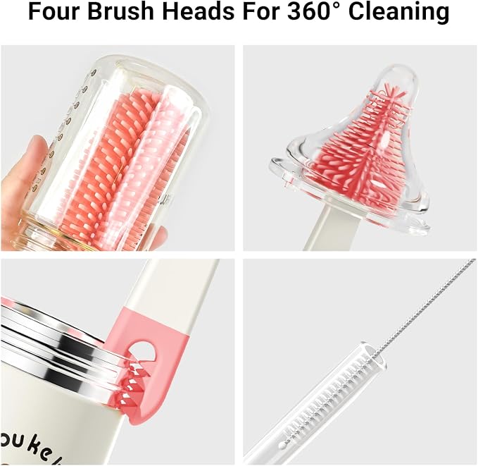Baby Bottle Brush, 10 in 1 Travel Baby Bottle Cleaner Brush Set - Image 4