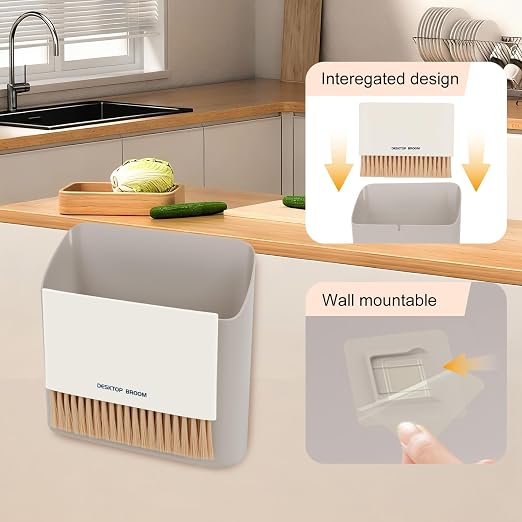 Mini Trash Can Broom Dustpan: Small Hanging Garbage Lint Bin - Image 6