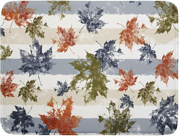 Autumn Colorful Maple Leaves Dish Drying Mat by Sweetshow