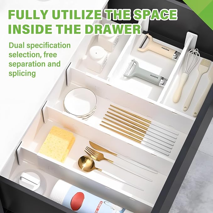 5 Pack Drawer Dividers 3.2" High Slim Organizers Expandable 10.8-17.9" - Image 6