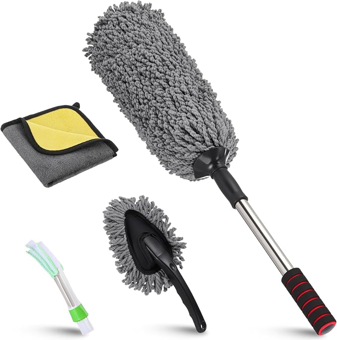 Lounsweer 4 Pcs Large Car Duster Set Microfiber Dust Cleaning Sets by Lounsweer