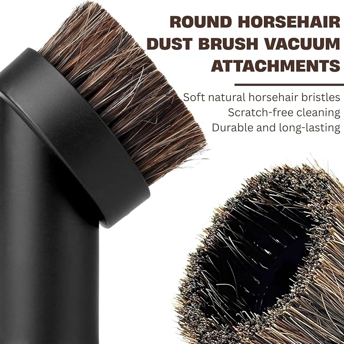 Round Horse Hair Dusting Brush & Hard Floor Attachment - Image 4