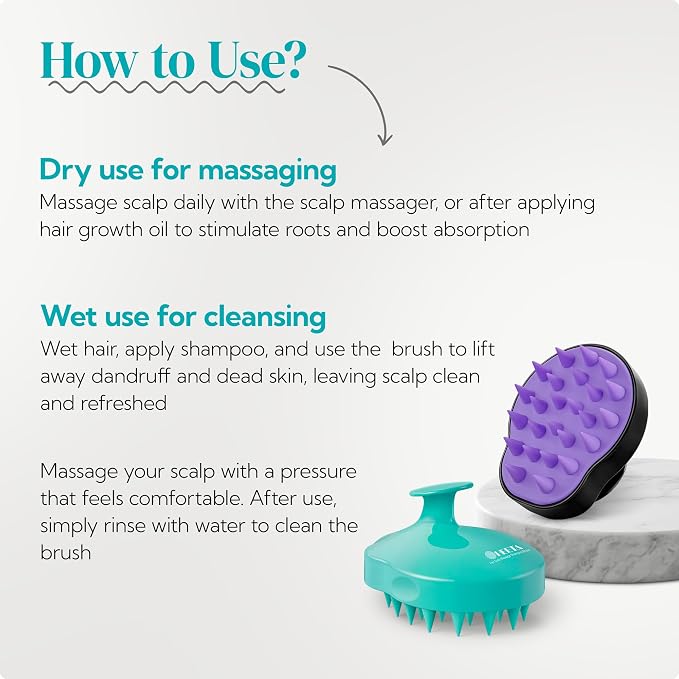 HEETA Hair Scalp Massager Shampoo Brush 2 Pack, Soft Silicone Bristles to - Image 5
