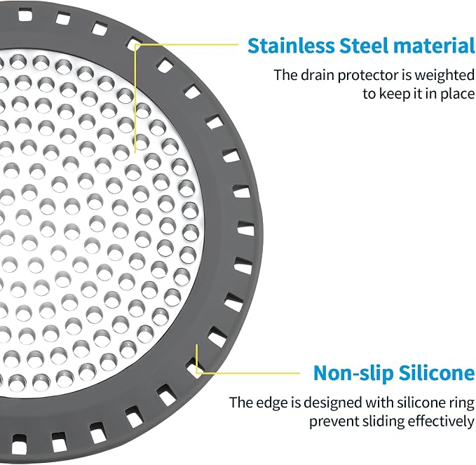 Shower Drain Hair Catcher, Aluvor Shower Drain Cover Bathtub Drain Strainers - Image 5