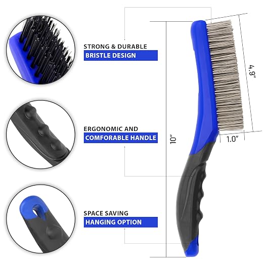 Wire Brush Set-Heavy Duty Stainless & Carbon Steel Bristles - Image 2