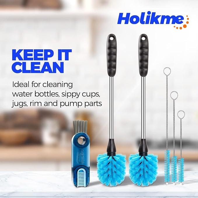 Holikme 6 Pack Brush Set, 3 Straw Brushes, 3-in-1 Cleaning Brush - Image 7