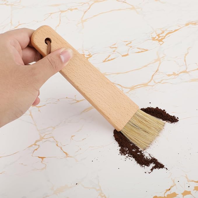 Coffee Grinder Cleaning Brush, Beech Handle Espresso Machine Cleaner Tool - Image 3