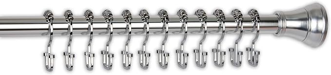 Utopia Alley HK1SS Deco Flat Double Roller Shower Curtain Hooks; Chrome - Image 3