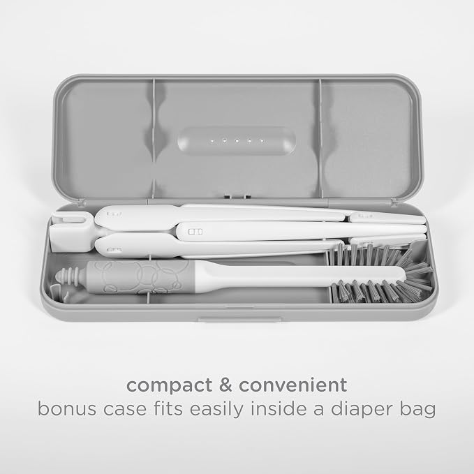 Ubbi On-The-Go Drying Rack and Brush Set, Includes Travel Case and Bottle Brush - Image 3