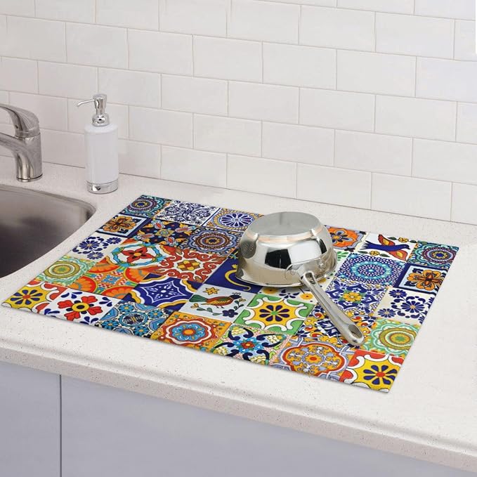 Mexican Tilt Dish Drying Mat For Kitchen Counter Absorbent Large Kitchen Fast - Image 7