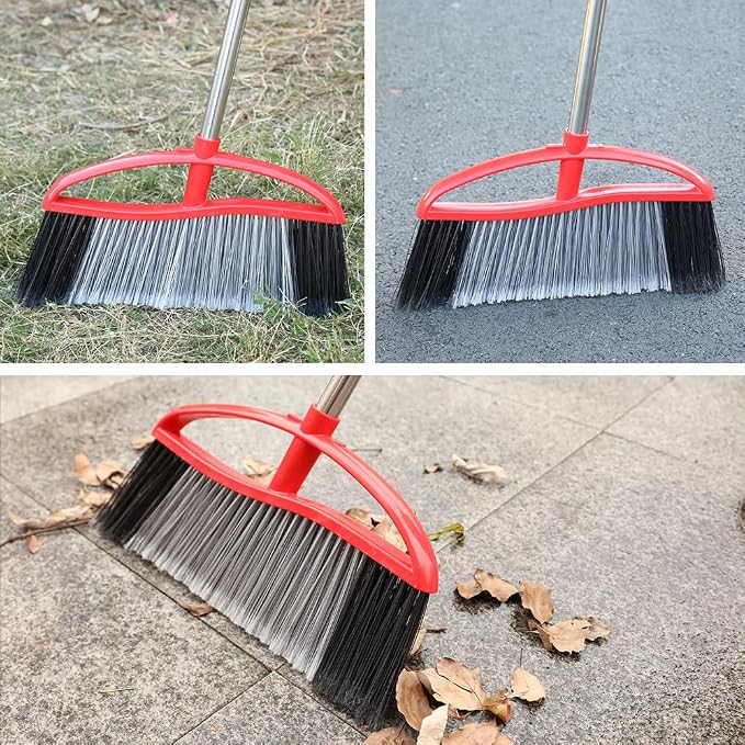 Outdoor Broom, 15.7" Wide Heavy Duty Angle Broom - Image 5