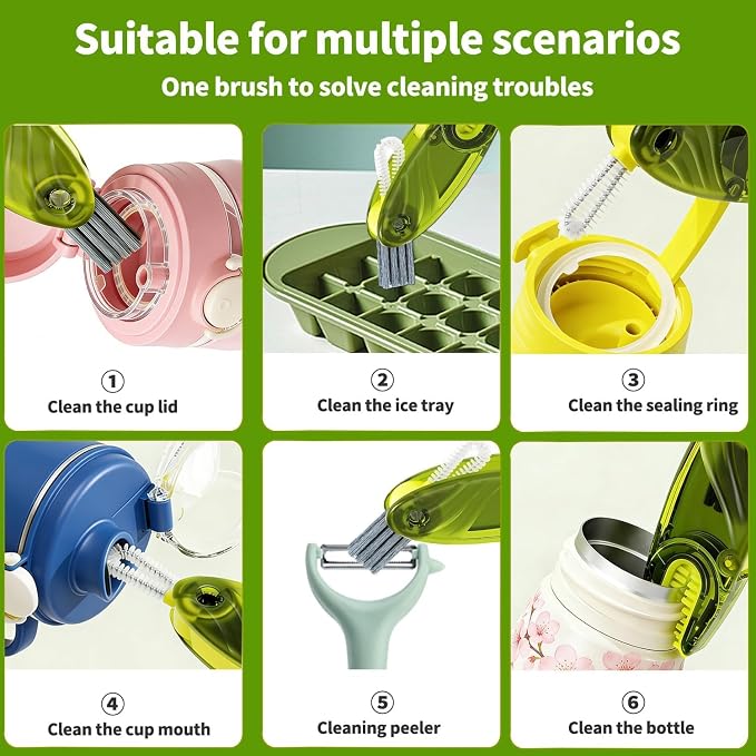 3 in 1 Cup Lid Gap Cleaning Brush Set, 3 Colors - Image 3