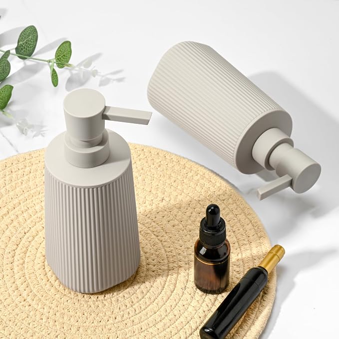 Beige 2 Pack Hand Soap Dispensers - Image 5