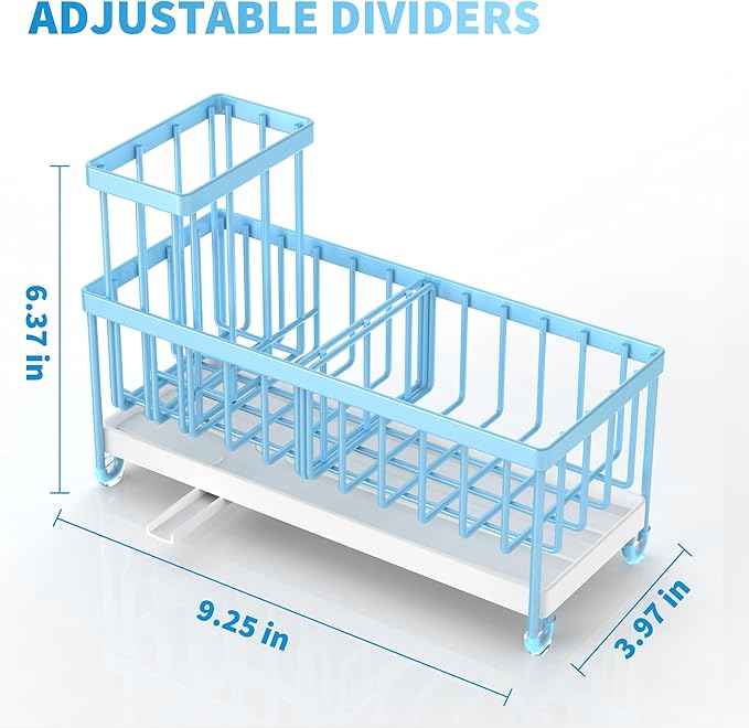 Cisily Blue Sponge Holder for Kitchen Sink, Sink Caddy Organizer - Image 5