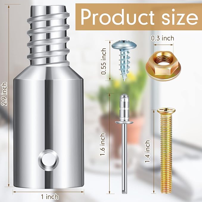 Zhengmy 6 Pcs Threaded Tip Replacement, Broom Handle Threaded End, Pole Handle - Image 2