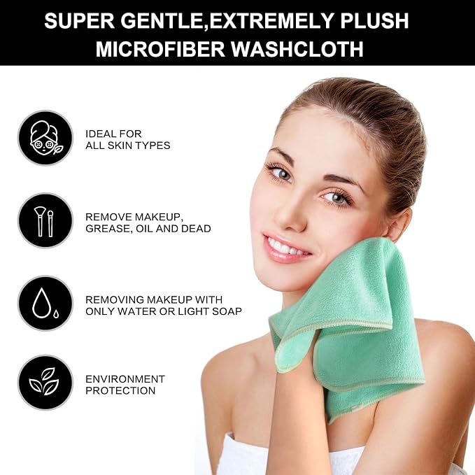 SINLAND Microfiber Facial Cloths Fast Drying Washcloth 12inch x 12inch - Image 4