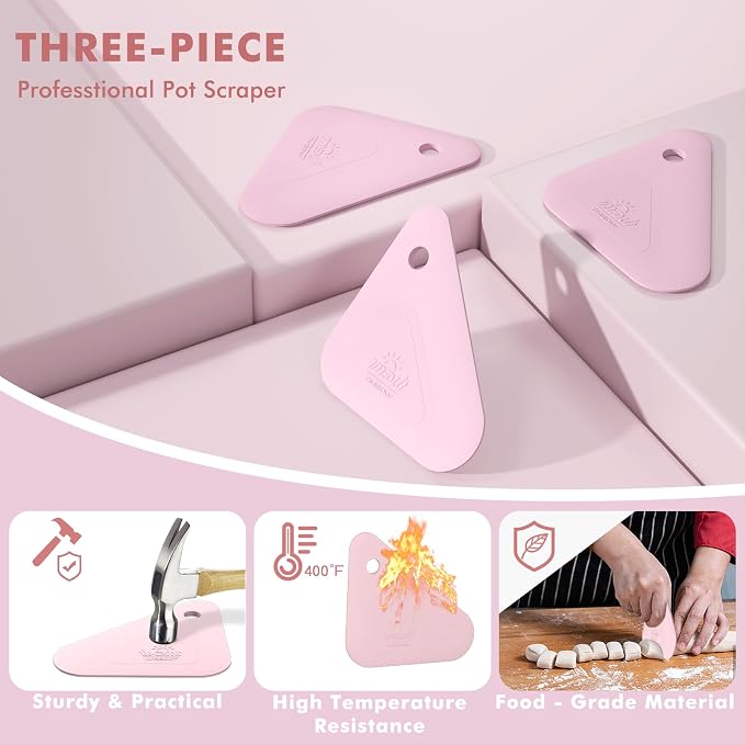 Food Scraper, 2-in-1 Pot and Pan Dish Scraper, Nylon and Silicone, Kitchen - Image 3