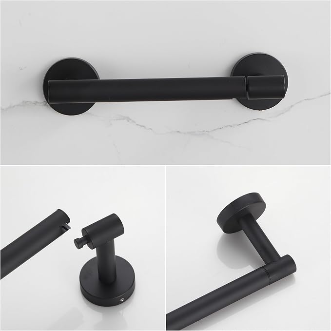 BVL Toilet Paper Holder Matte Black Wall Mount Stainless Steel 304 Large Mega - Image 5