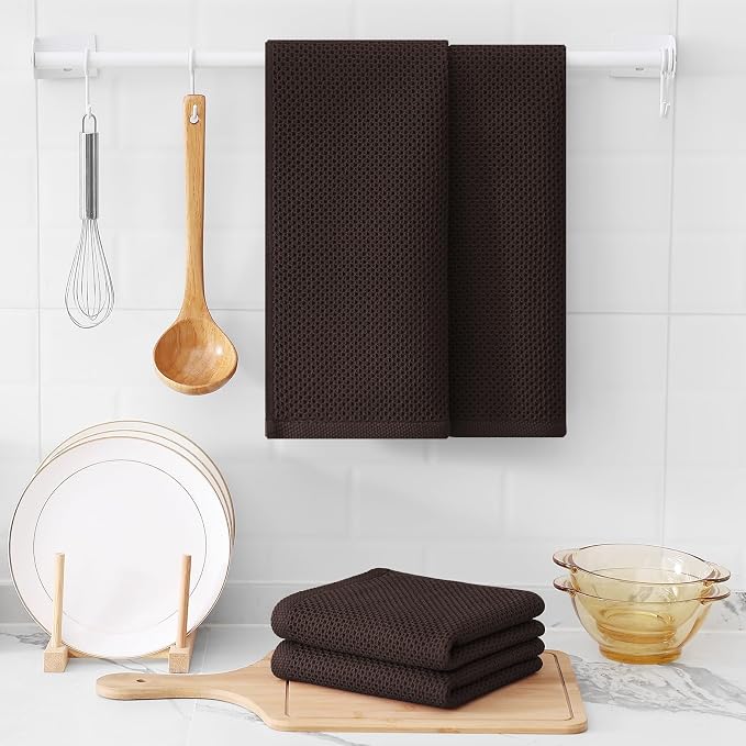 Kitinjoy 100% Cotton Waffle Weave Kitchen Hand Towels - Image 6
