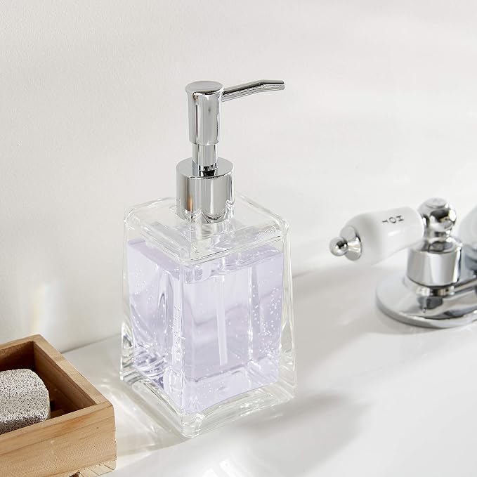 Huang Acrylic Clear Square Tapered Soap Dispenser Crystal Clear Acrylic | - Image 2